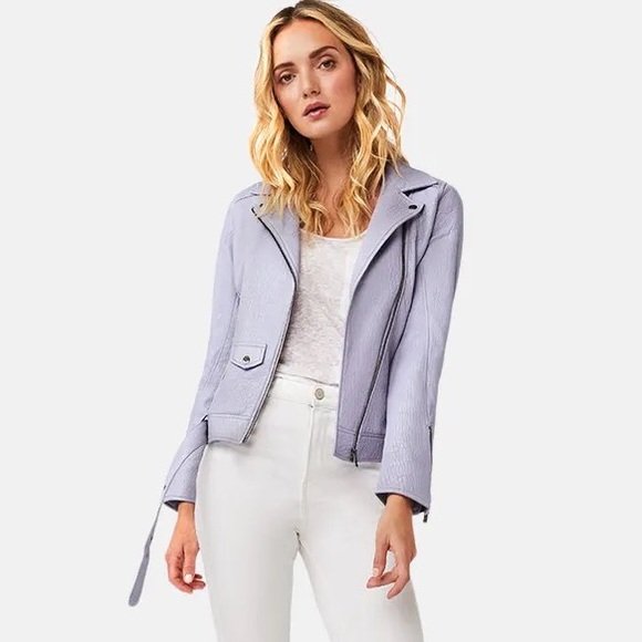 AS by DF Jackets & Blazers - As by DF Cult genuine leather lilac lavender moto jacket Size Small